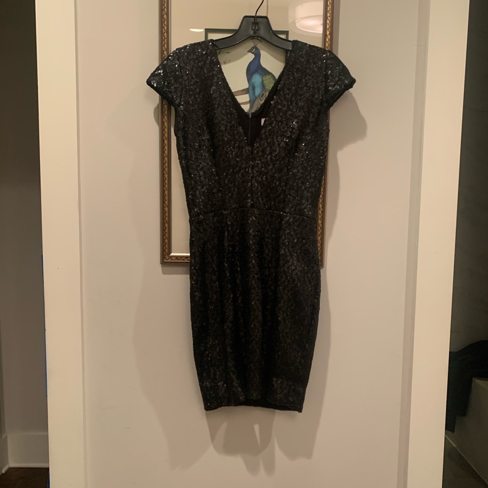 Dress the population black sequin cocktail dress